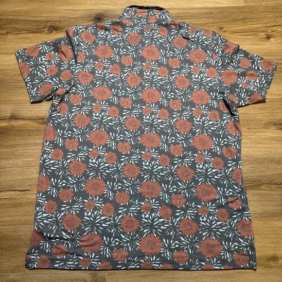 Travis Mathew Mens XL Scenic Pass Polo Shirt Floral Heater Series Casual Stretch - Picture 11 of 11